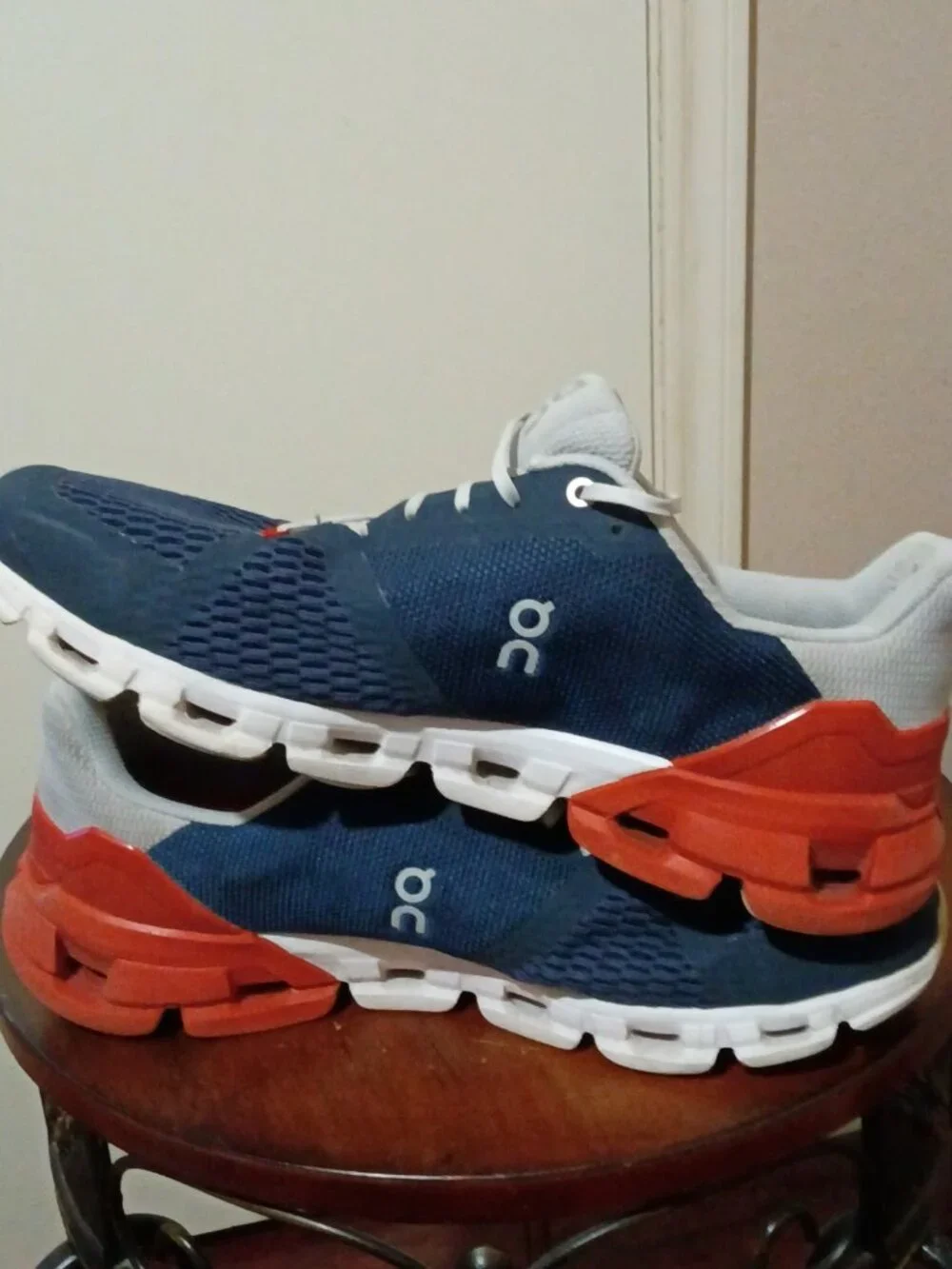 On Cloud Cloudflyer Mens Running Shoe 10.5 Blue Rust Sneaker Swiss Engineering - Picture 9 of 14